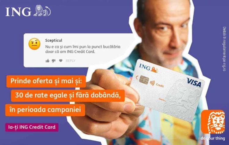 30 de rate egale și fără dobândă, cu cardul de credit ING | Conso